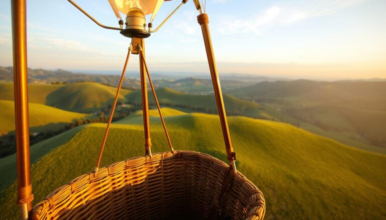 Where do passengers sit in a hot air balloon?
